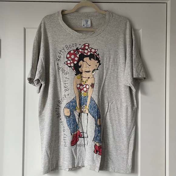 Vintage Other - Vintage 1994 Betty Boop T-Shirt, Size XL, Grey Collegeware USA Collectible Tee